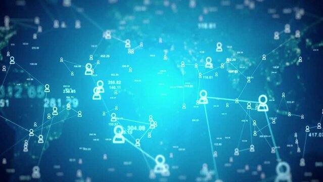 Ai Deep Learning Technology, World Global Cybersecurity Big Data Network Cloud Computing Iot Communication, Connection people Video