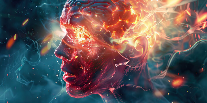 Neurocysticercosis: The Seizures and Cognitive Impairment - Imagine a person experiencing a seizure, with highlighted brain cysts