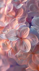 Elevated Floral Harmony: Appreciate the harmonious movement of mophead hydrangea petals in 3D.