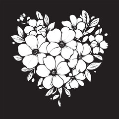 “Monochrome Magic: Floral Hearts, Fruity Outlines, Ink Circles, and Grungy Scribbles” 🖤🌸🍎🎨