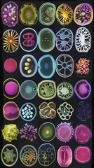 Diverse Bacterial Colony Morphologies in Technical Micrograph