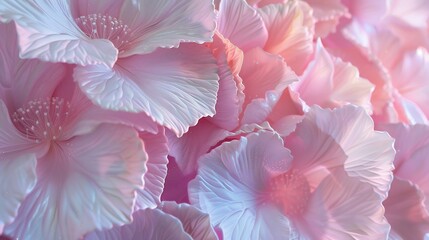 Elevated Petal Dance: Experience the graceful movement of mophead hydrangea petals in 3D wavy form from an aerial view.