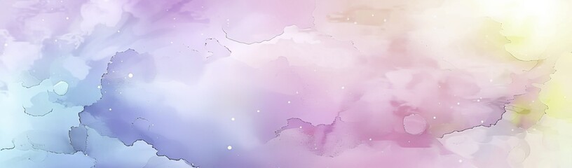 Dreamy Pastel Rainbow Watercolor Background Banner