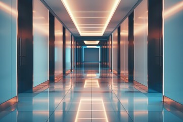 Fototapeta premium empty corridor in the modern office building.