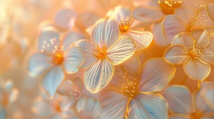 Gilded Luminescence: Immerse in the captivating luminescence of wildflower mophead hydrangea's gilded petals.