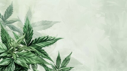 medicinal herbs cannabis leaves green marijuana background generative ai