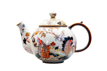 Exquisite Kutani Teapot on Transparent Background