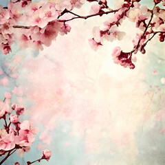 vintage blossom backgroundBlossoming apricot tree branches with copy space web banner. spring time concept. Blossoming apricot tree branches with web banner. spring time concept.generate ai

