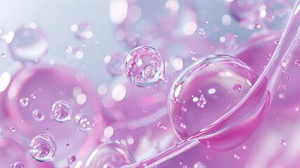 Macro 3D view of collagen serum.