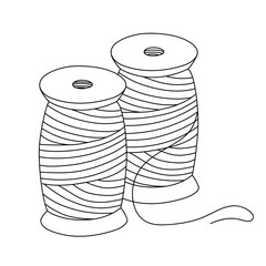 Set of sewing threads for needlework, threads on a spool for a seamstress