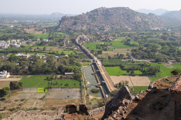 View of ancient fort longest wall in Tamil Nadu 