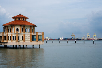 A Pier Building of George Town on Penang Island in Malaysia Asia