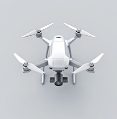 Drone with camera  isolated on white background