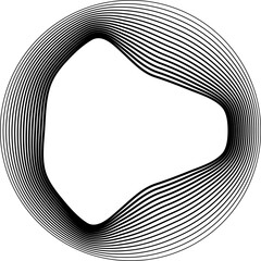 Circles round shape with liquid dynamic line. Frame border gradient