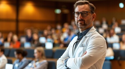 Create a mockup of a professional flyer for a conference organized by a healthcare association.