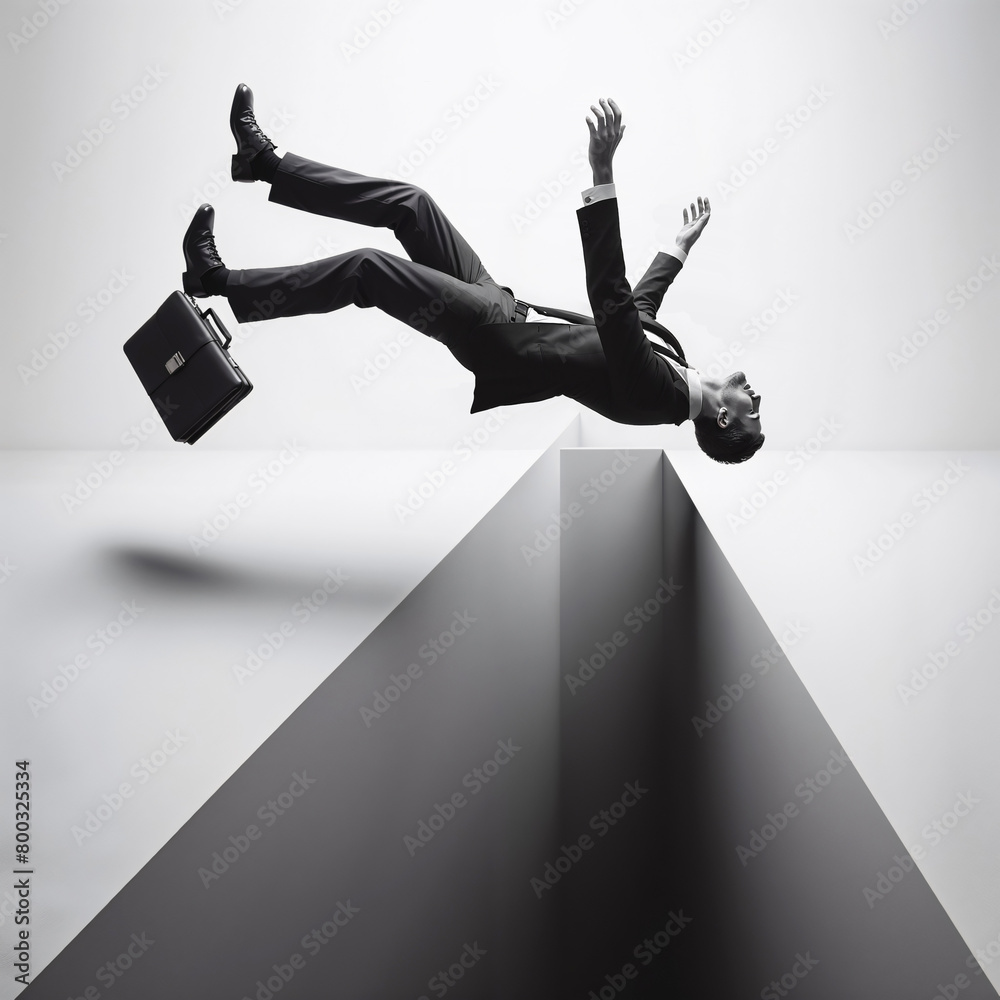 Poster businessman fall