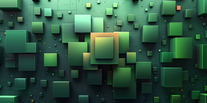 Abstract background with green geometric shapes. 