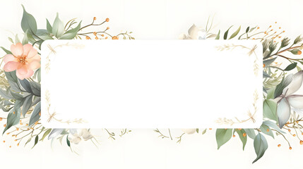Fototapeta premium Digital vintage watercolor botantical frame abstract graphic poster web page PPT background