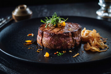 Food Photography of a Meat Steak - obrazy, fototapety, plakaty