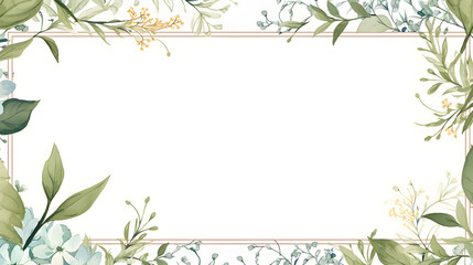 Digital vintage watercolor botantical frame abstract graphic poster web page PPT background