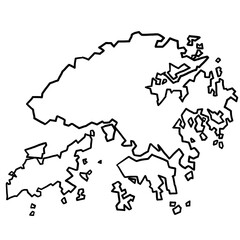Hong Kong map outline