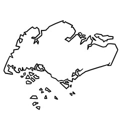 singapore map outline
