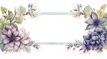 Digital vintage watercolor botantical frame abstract graphic poster web page PPT background