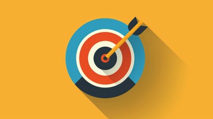 Target icon in flat style on color background generative ai