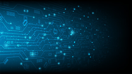 Digital technology world. vector futuristic circuit board, Electronic motherboard, Communication and engineering concept, Hi-tech digital technology concept.	
