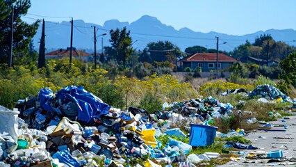 The Issue of Overconsumption Exemplified by Excessive Household Waste. Concept Consumer Behavior, Environmental Impact, Waste Management, Sustainable Practices