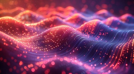 Create a seamless looping animation of a glowing pink and blue wave