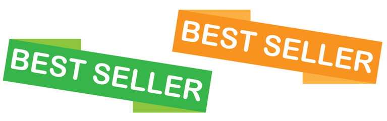 Best seller sticker, label, banner, ribbon collection. Set of best seller emblem for sale, special offer, promotion, advertising