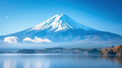 Fuji Mountain stands majestically as an iconic symbol of Japan's natural beauty and cultural significance.