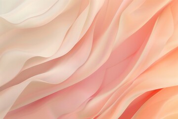 Obraz premium Abstract pastel peach pink and cream background with soft waves of fabric