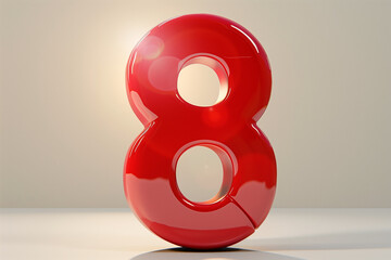Number 8 in 3d style - obrazy, fototapety, plakaty
