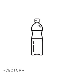 plastic bottle icon, thin line symbol isolated on white background, editable stroke eps 10 vector illustration
