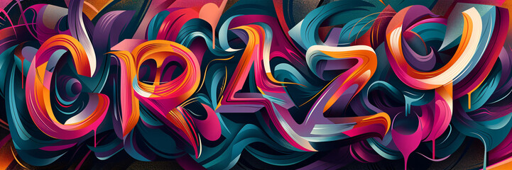 abstract color gradient design with the lettering "CRAZY"