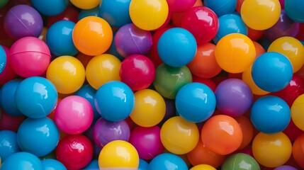 Obraz premium A fun ball pool with multicolored plastic spheres. generative ai