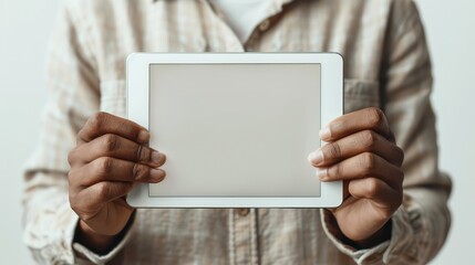 Person Holding Tablet in Hands