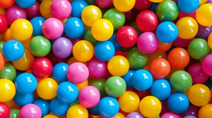 Obraz premium A fun ball pool with multicolored plastic spheres. generative ai