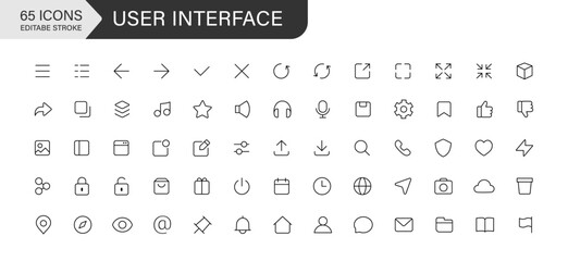 User Interface Line Icons. Icons are suitable for Web Page, Mobile App, UI, UX and GUI design. Editable Stroke.
