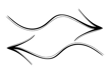 Hand Drawn doodle emphasis arrow icon. vector graphic illustration