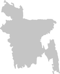 Bangladesh map silhouette in grey scale vector illustration