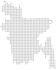 Stippled Bangladesh map vector illustration