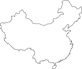 Transparent outline map of China