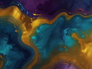 Natural luxury abstract fluid art painting in alcohol ink technique. Tender and dreamy wallpaper. Mixture of colors creating transparent .Ai generative