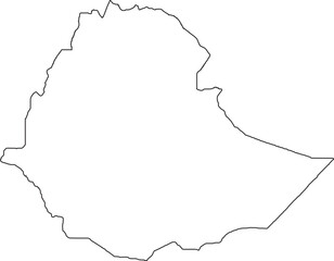 Transparent outline map of Ethiopia