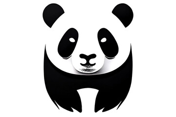 Panda bear with a black and white face