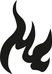 Abstract swirling flames silhouette design