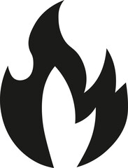 Stylized black flame silhouette